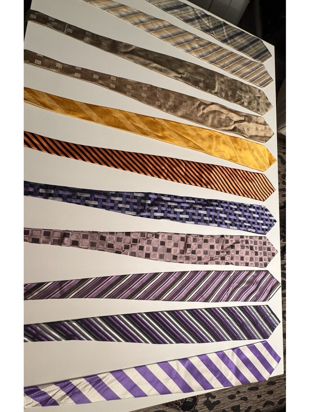 11 Men's Multicolor Ties Striped Geometric Plaid Assorted Patterns Lot